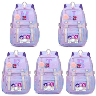 กระเป๋าเป้สะพายหลังสไตล์เคป๊อป ลายพิมพ์นักล่าปีศาจสีม่วงสำหร…