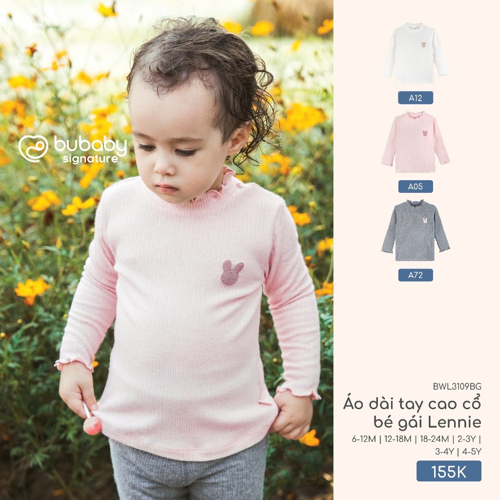 Bubaby BWL3109BG เสื้อเชิ้ตแขนยาวคอเต่าเด็กผู้หญิง Lennie A05 T10.5