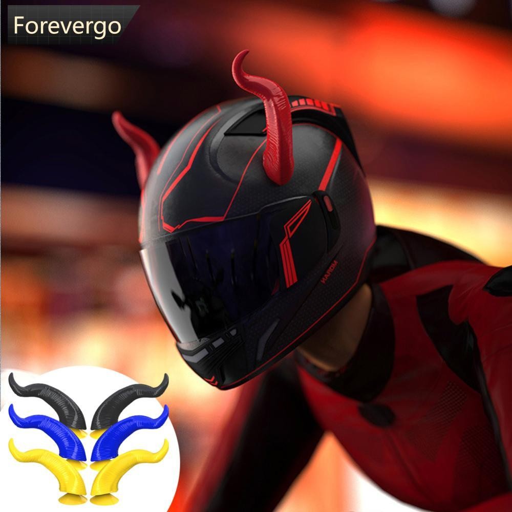 FVG 2 ชิ้นหมวกกันน็อครถจักรยานยนต์ตกแต่ง Devils Horns สไตล์หมวกกันน็อครถมอเตอร์ไซด์อุปกรณ์เสริมสติกเ