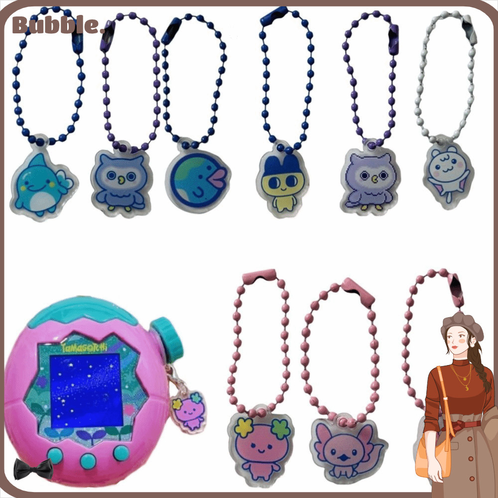 BUBBLE จี้ตกแต่งพลาสติก Kawaii ตัวอักษรจี้ขนาดเล็ก Land Ocean Sky สำหรับ Tamagotchi Paradise Uni 4u pix พบสวิทช์ V3 พวงกุญแจของขวัญเด็กผู้หญิง