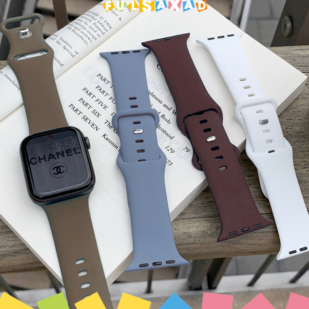 สายรัดกีฬาซิลิโคนยางสำหรับ for Apple Watch Ultra / SE 3 2 49 46 45 44 42 41 40 38มม Iwatch Series 11 10 9 8 7 6 5 4 3 2