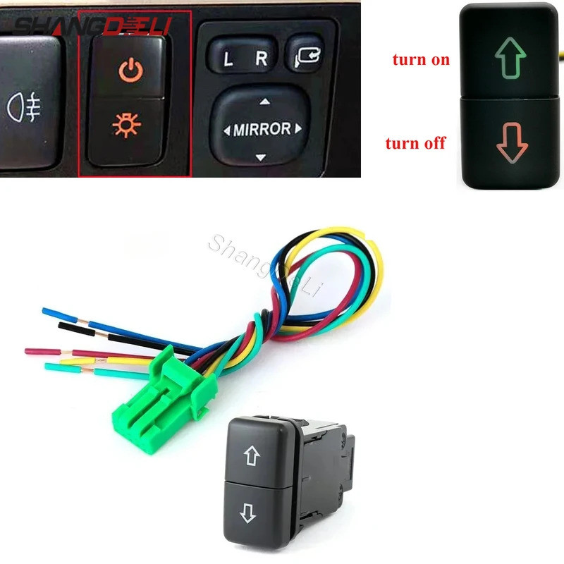 1PC Dual Locking/Momentary Switch Up-down Arrow ปุ่มสําหรับ FJ Land Cruiser Prado 120 LC100