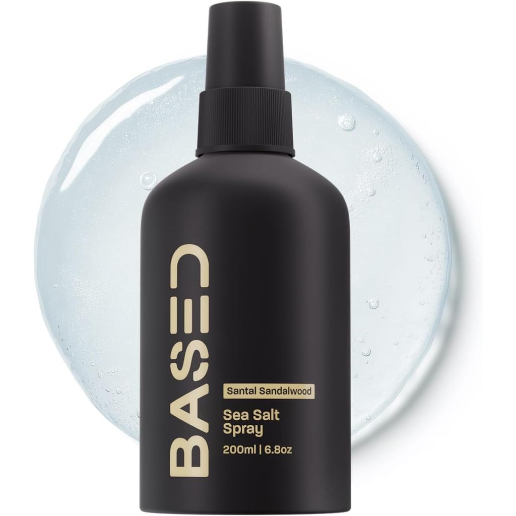 BASED Sea Salt Spray, Natural Finish, Volumizes & Texturizes, Kelp & Vitamin B5 Infused, Light & Non