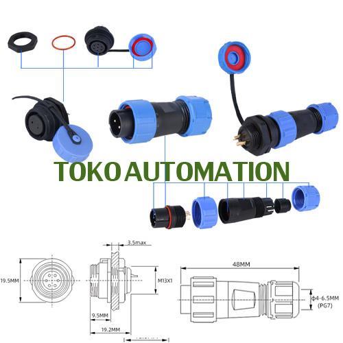 SP13 2 pin 2pin Connector สายกันน้ํา Aviation Connector SK06 !