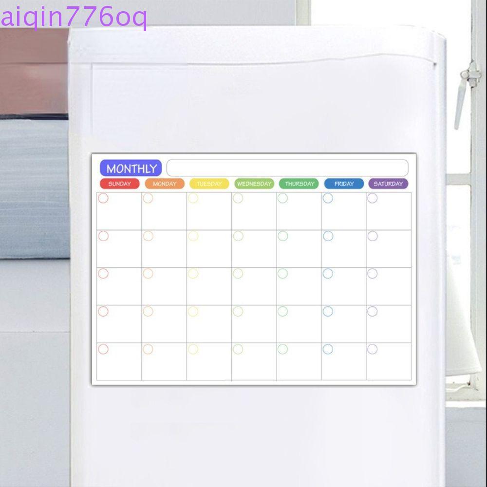 AIQINOQ Memo กระดานข้อความ Home Office Kitchen A3 ไวท์บอร์ด รายการของชํา To Do List Month Planner