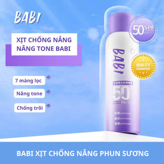  Dùng Cho Da Mặt và Body，SPF50 PA++++Xịt Chống Nắng BABI Chính Hãng 100ml Nâng Tone Kiềm Dầu