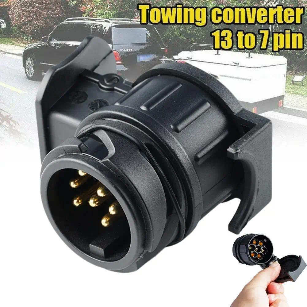7 Pin ถึง 13 Pin Plug Adapter Trailer Connector 12V Towbar ลากจูงปลั๊กกันน้ําซ็อกเก็ตอะแดปเตอร์รถบรร