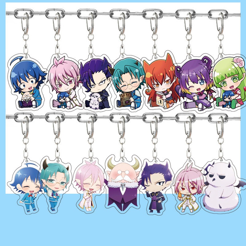 อะนิเมะน่ารัก Mairimashita! Iruma-kun ตุ๊กตาขาตั้งอะคริลิคยินดีต้อนรับสู่โรงเรียนปีศาจ! จี้พวงกุญแจต