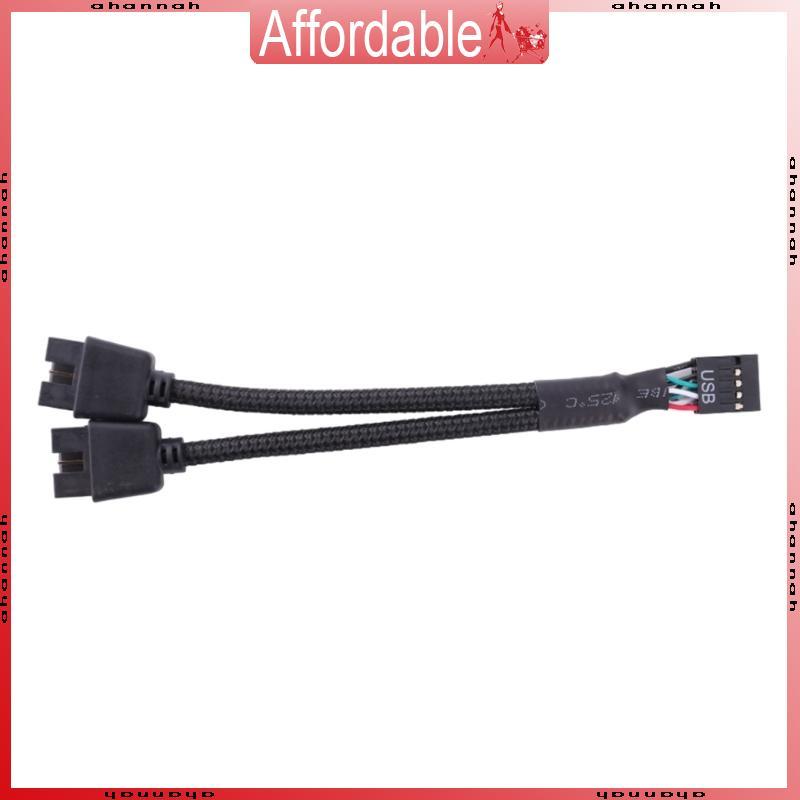 AH 9 Pin USB Header Female 1 to 2 Male Plastic + Metal Material Extension Splitter