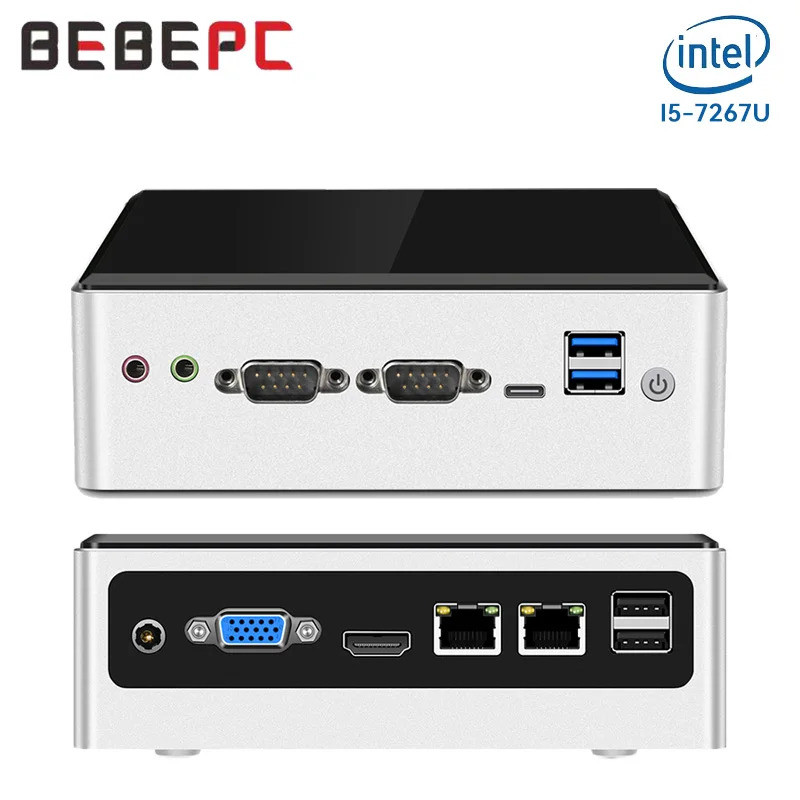 BEBEPC Office Mini PC พร้อม Inter Core i5-7267U พร้อม 2xDDR4 4xUSB3.0 4xUSB2.0 1xTYPE-C 1xDP คอมพิวเ