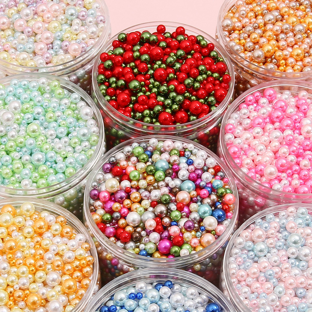 ลูกปัดไข่มุกเทียม ABS ไม่มีรูพรุน 3-8มม 100-400ชิ้น สีสันสดใส DIY สร้อยคอ ต่างหู จี้เครื่องประดับ