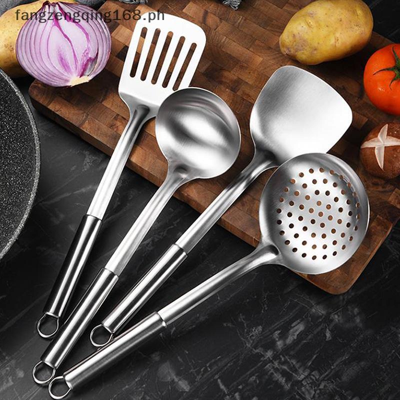 F8PH 5 ชิ้นอุปกรณ์ทําอาหารในครัวชุดพลั่วสแตนเลสช้อนซุปไม้พายเครื่องครัวอาหารเย็นเครื่องมือทําอาหารอุ
