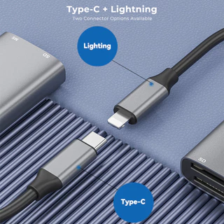 2 in 1 Card Reader SD + MS Type C สำหรับ Sony Memory Stick PRO Duo Camera โทรศัพท์ แล็ปท็อป อลูมิเนียม