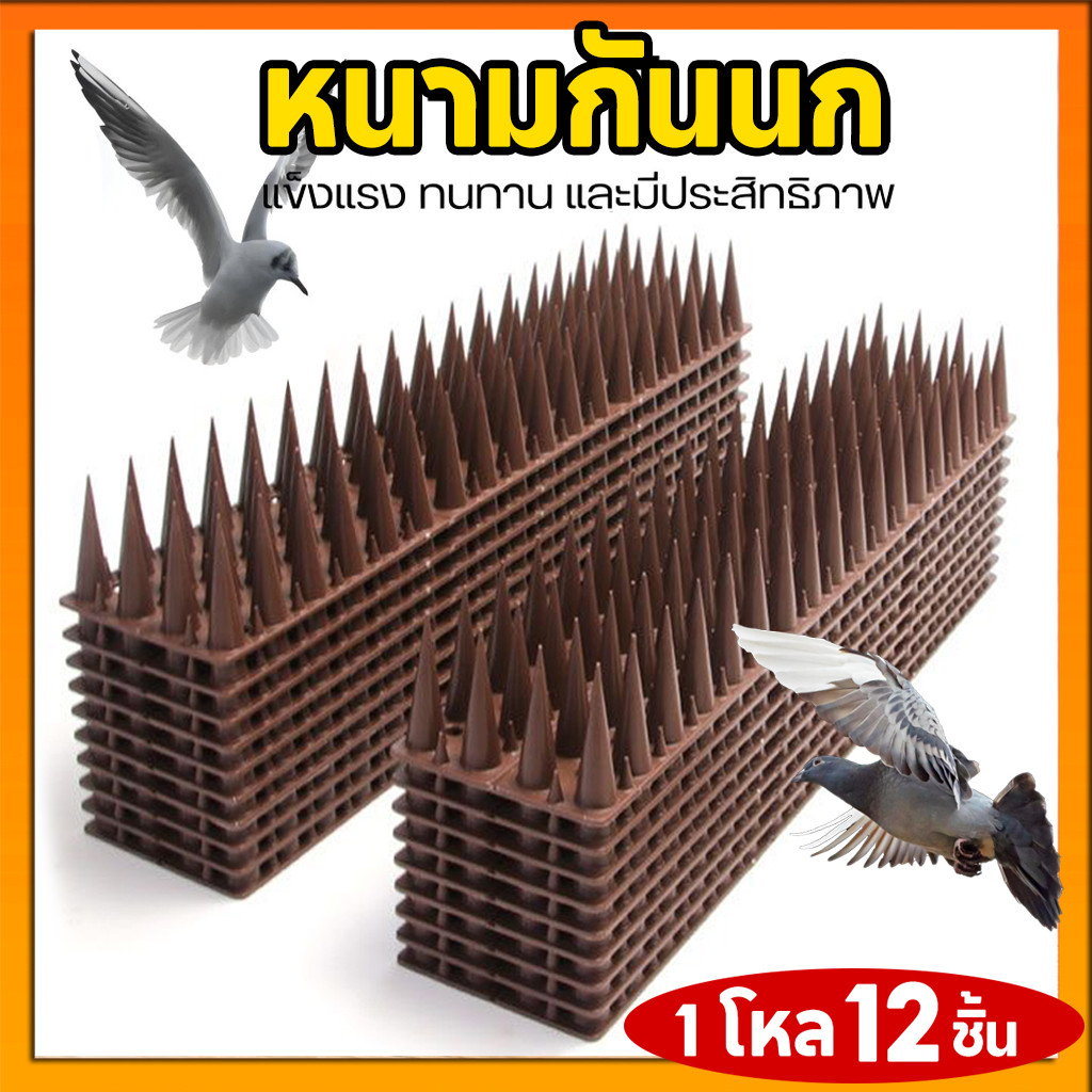 12ชิ้น/ชุด ที่กันนก หนามไล่นกพิราบ หนามกันนก หนามนก อุปกรณ์ไล่นก ไล่แมว หนามกันนกเกาะ bird thorn