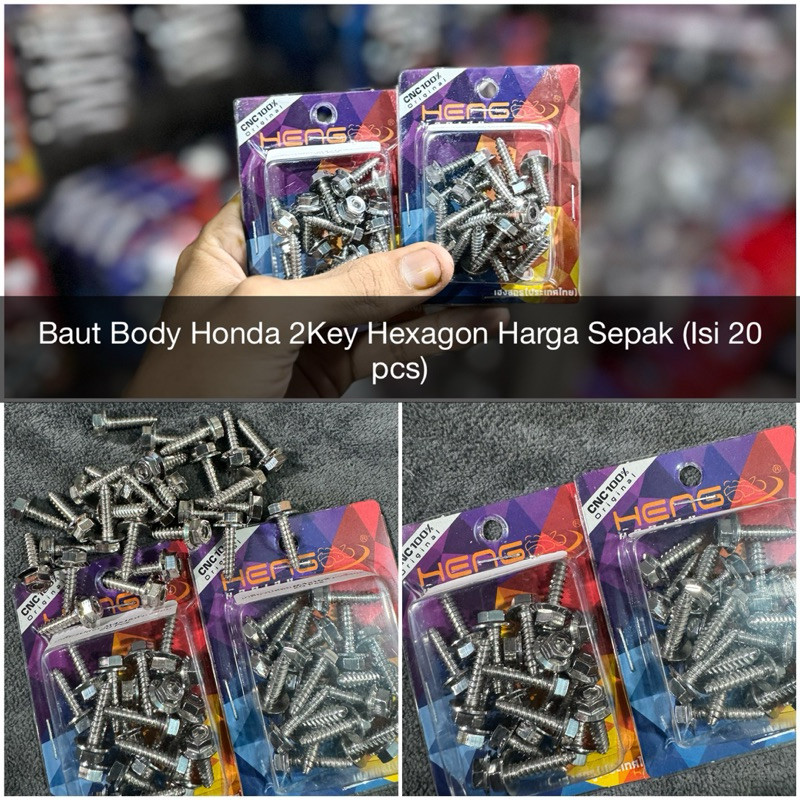 WAREHOUSE CLEARANCE OF HONDA BODY PROBOLT BOLTS 2 HEXAGON STAINLESS ORIGINAL HENG THAILAND CONTENTTS