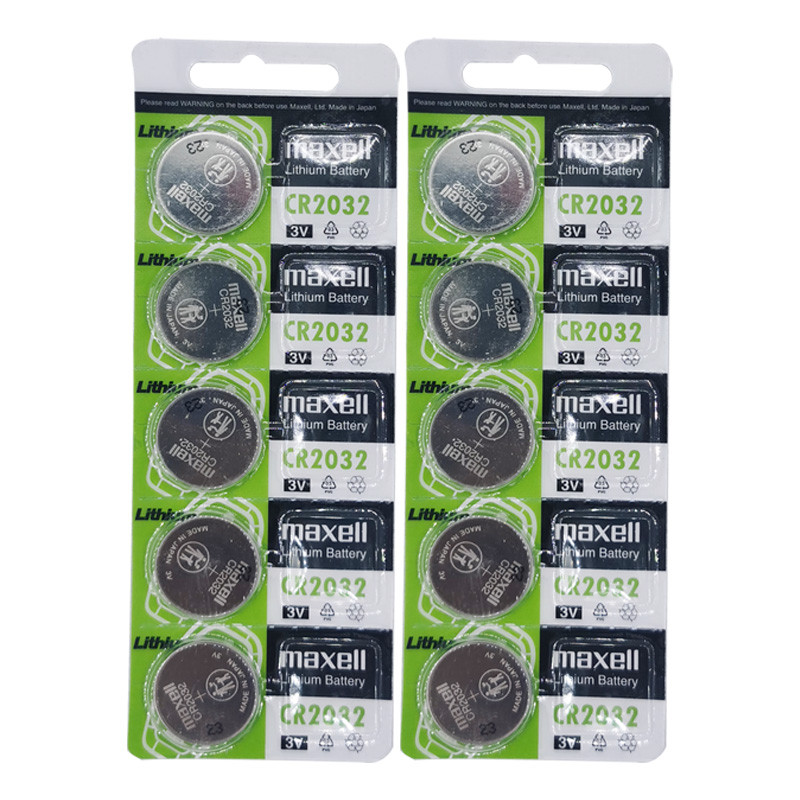 ญี่ปุ่นนําเข้า CR2032 แบตเตอรี่ปุ่ม 10 ชิ้นขายส่ง 3V แบตเตอรี่ลิเธียม Electronics แบตเตอรี่ลิเธียม +