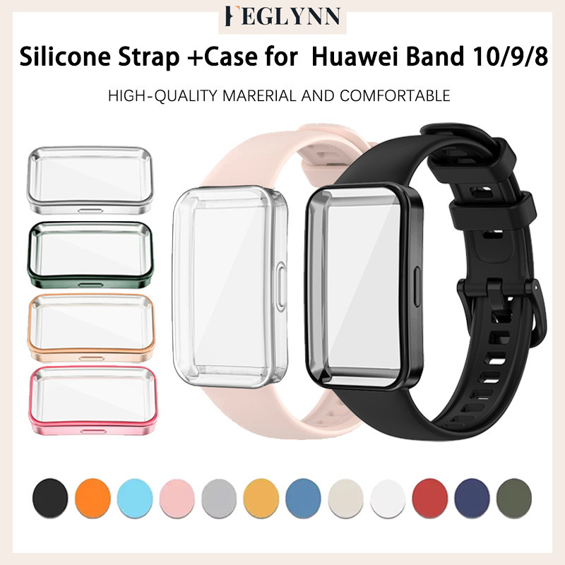 สายรัดซิลิโคน เคสปกป้อง TPU for Huawei Band 10 9 8 ยางรัดสำรอง แผ่นปิดปกป้องแบบนุ่ม for Huawei Band 10 9 8 NFC