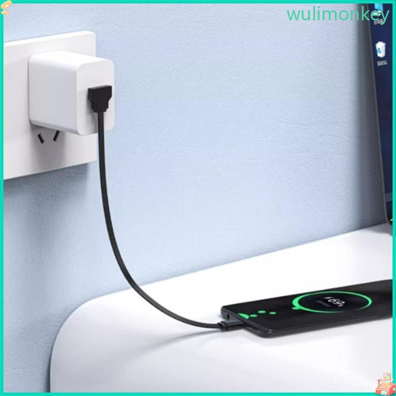 WU Durability 90 องศา USB C ถึง USB A Cable สําหรับการชาร์จและซิงค์ข้อมูลอย่างรวดเร็วสําหรับโฮมออฟฟิ