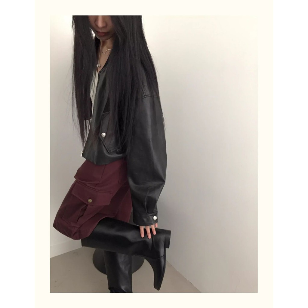 รุ่นหนังวัว~เกาหลีทงแดมุนนิชหนังแท้เส้นรอบวงหลอดขนาดใหญ่หลอดสูงอัศวินรองเท้าผู้หญิง ผอมลง ดูไม่เข่า-ความยาวรองเท้า - รูปที่ 5