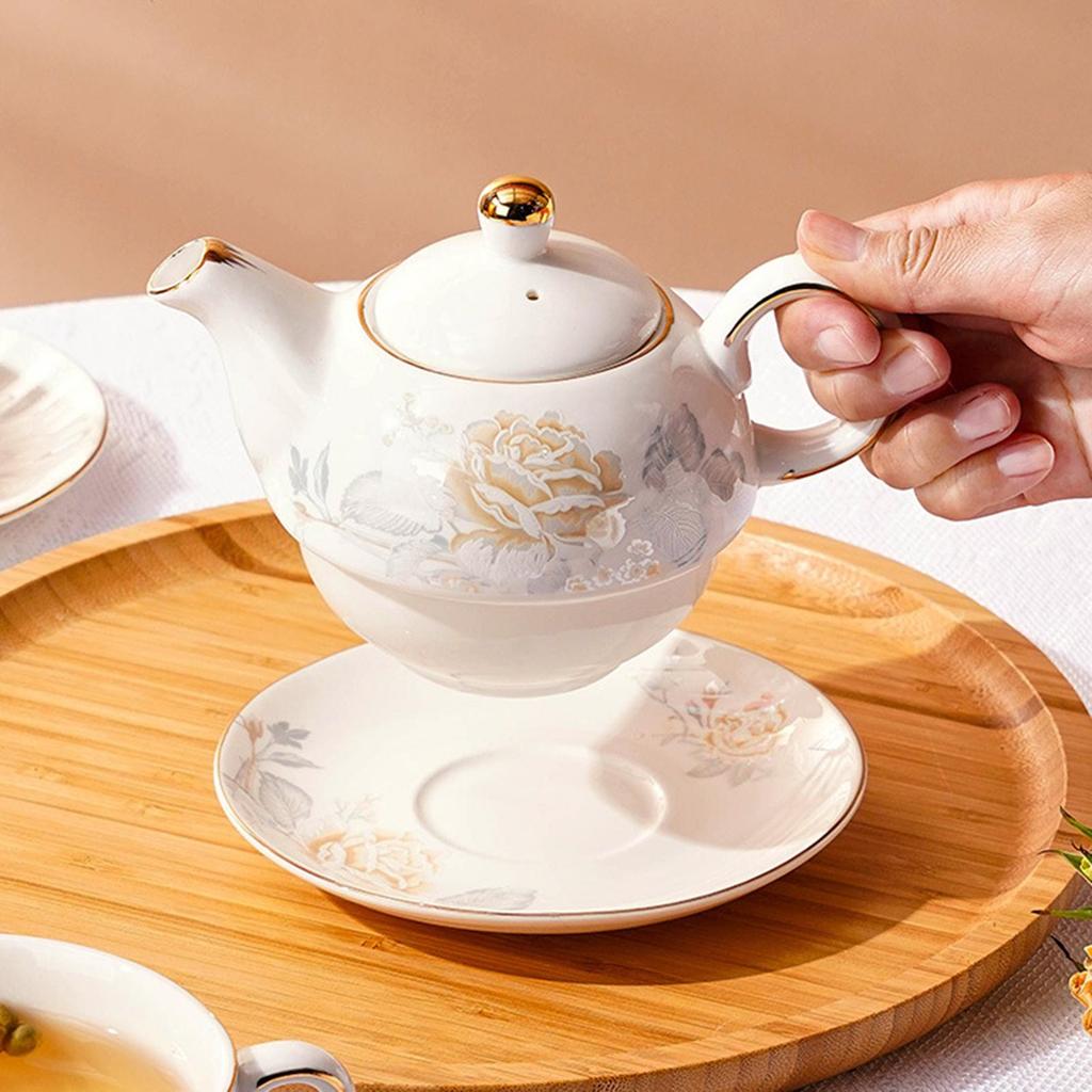 [Lszcx6l] ชาพอร์ซเลนสําหรับชุดเดียว Party Collection Tea Time Enjoyment Office Her ชุดน้ําชาเซรามิคก