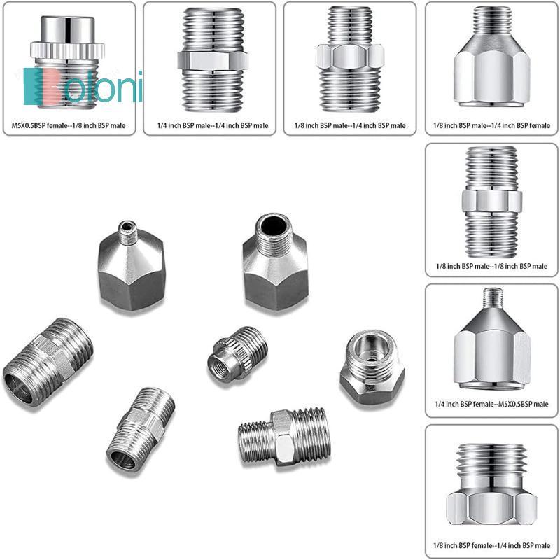 [Boloni] 1 ชิ้น Airbrush Adaptor Fitting อุปกรณ์เสริมอะไหล่ตัวเชื่อมต่อข้อต่อสําหรับคอมเพรสเซอร์และท่อแปรงอากาศใหม่