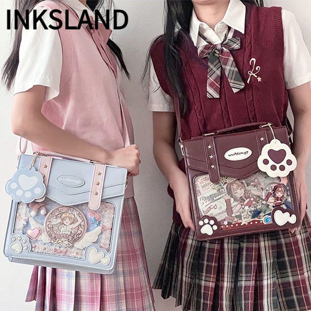 INKSLAND Ita Bags, JK PU Backpack, Cute Harajuku Crossbody Bag Sweet Tote Bag Women