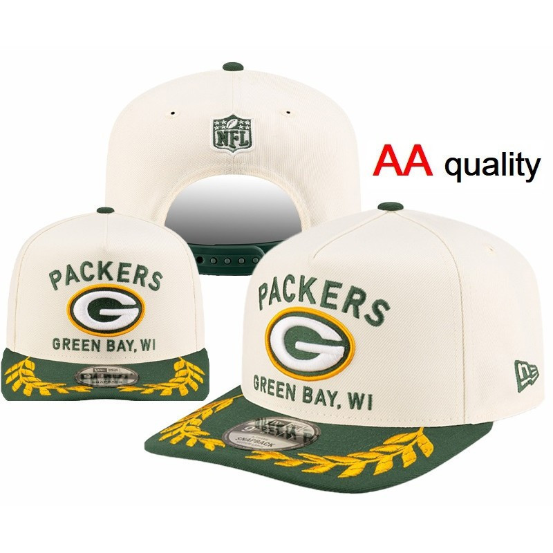 หมวกเบสบอล.Green Bay Packers สีขาว ปรับขนาดได้ สำหรับNFL
