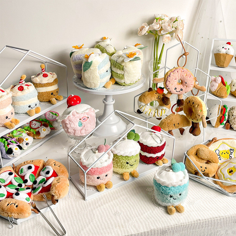 สนุกจําลองอาหารตุ๊กตาตุ๊กตาจี้ตุ๊กตาเค้กตุ๊กตาพวงกุญแจกระเป๋าเป้สะพายหลังอุปกรณ์เสริมเพื่อนของขวัญ