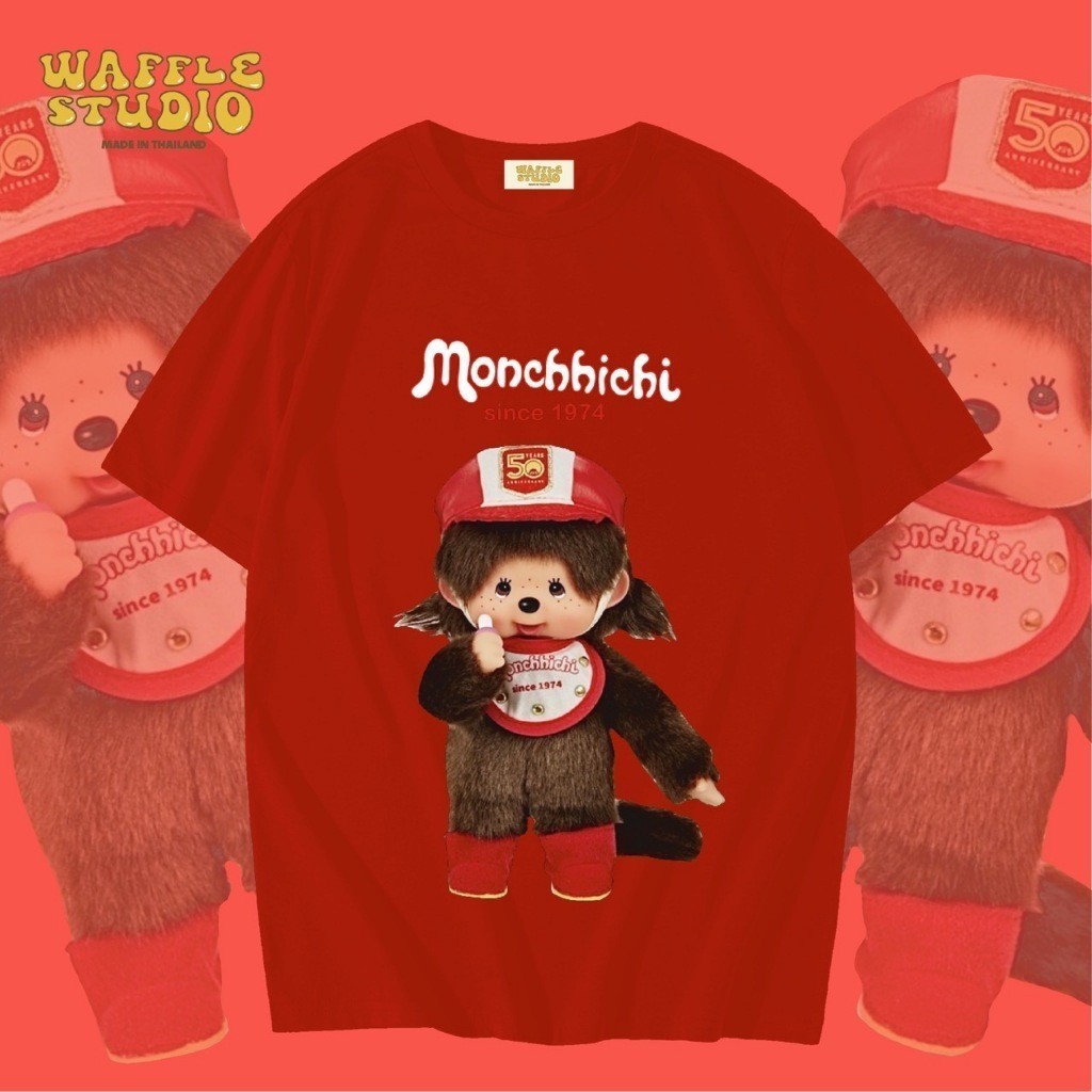 HOT เสื้อยืดเกาหลี ผ้าคอตตอน เสื้อยืด มอนชิชิ Monchichi เสื้อยืดสตรี S-5XL