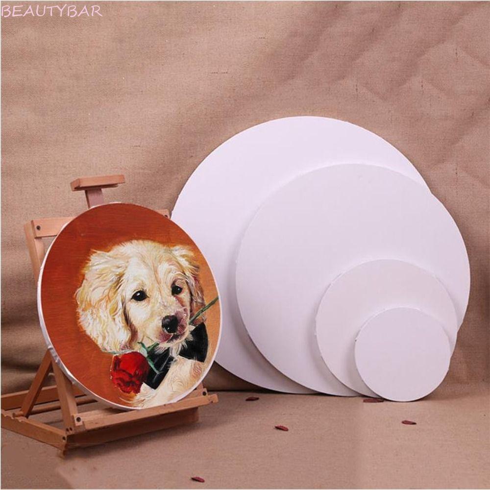 BEAUTYBAR8 Circle Canvas Thicken รอบจิตรกรไม้สําหรับศิลปินกระดานวาดภาพเปล่า