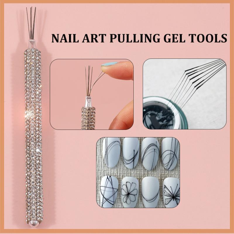 [Further] Professional 7 Pin Stripe Nail Art Liner Brush 3D Tip Ultra-thin Line Drawing Pen UV Gel B