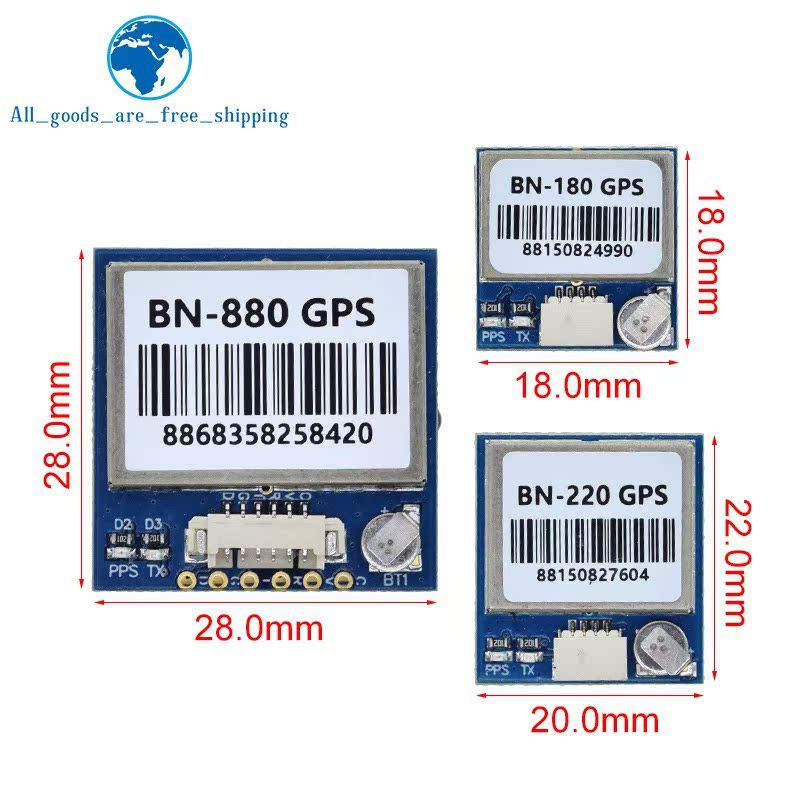 BN220 BN180 BN-880 3.0V-5.0V TTL ระดับ GNSS โมดูล GPS สําหรับ G