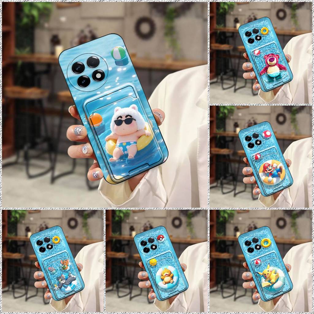 การ์ดป้องกันฝุ่น 1+11R/ACE2/OnePlus 11R/OnePlus 11R เคสโทรศัพท์ Texture Fun ID คู่ซิลิโคนสระว่ายน้ํา