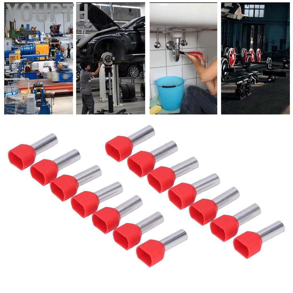youpth Twin Insulated Ferrule TE6014 ขั้วต่อปลายสายไฟขั้วต่อจีบทองแดงพร้อมช่องทางสำหรับการใช้งานเทอร