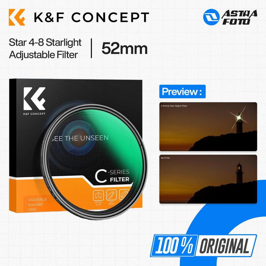KNF Concept 52mm Variable Star Filter 4-8 Starlight Adjustable Filter - Star Filter K&F Concept