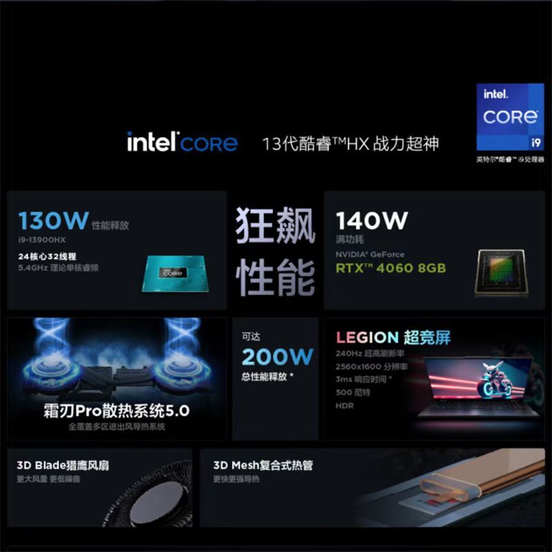 2023 Lenovo Saviour Y9000P/R9000P/Y7000P Ice White 4060 คอมพิวเตอร์โน๊ตบุ๊คเกม