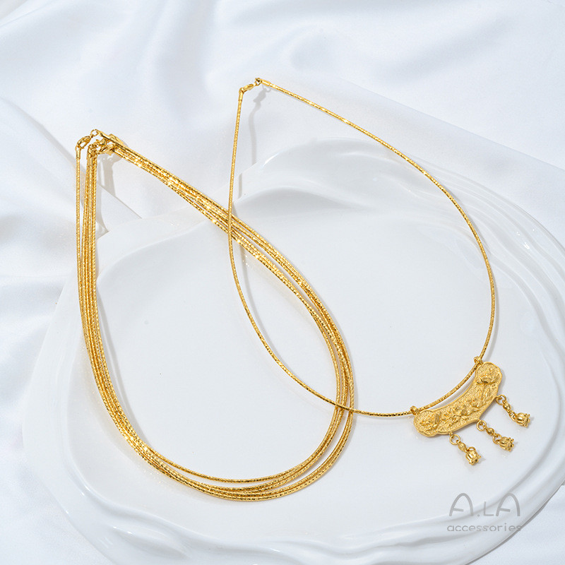 สร้อยคอทองคำ 9 karat สีสดใส ไม่ซีดจาง ขนาดความหนา 1.5 มิลลิเมตร