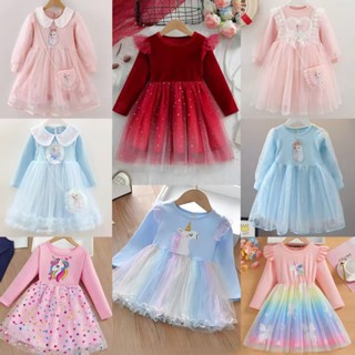 ชุดเจ้าหญิงเอลซาสำหรับเด็กผู้หญิง แขนยาว สไตล์เกาหลี เหมาะสำ…