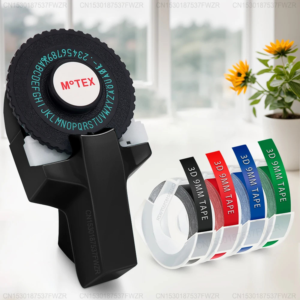 3d ลายนูนป้าย Maker Motex E101 Dymo Labeller มือถือคู่มือกาวสติกเกอร์ Label Maker เครื่องพิมพ์หรือ 3