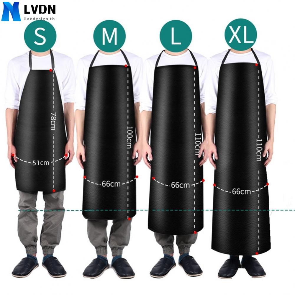 Waterproof Oilproof PVC Leather Kitchen Apron Black Color 118x66cm Size