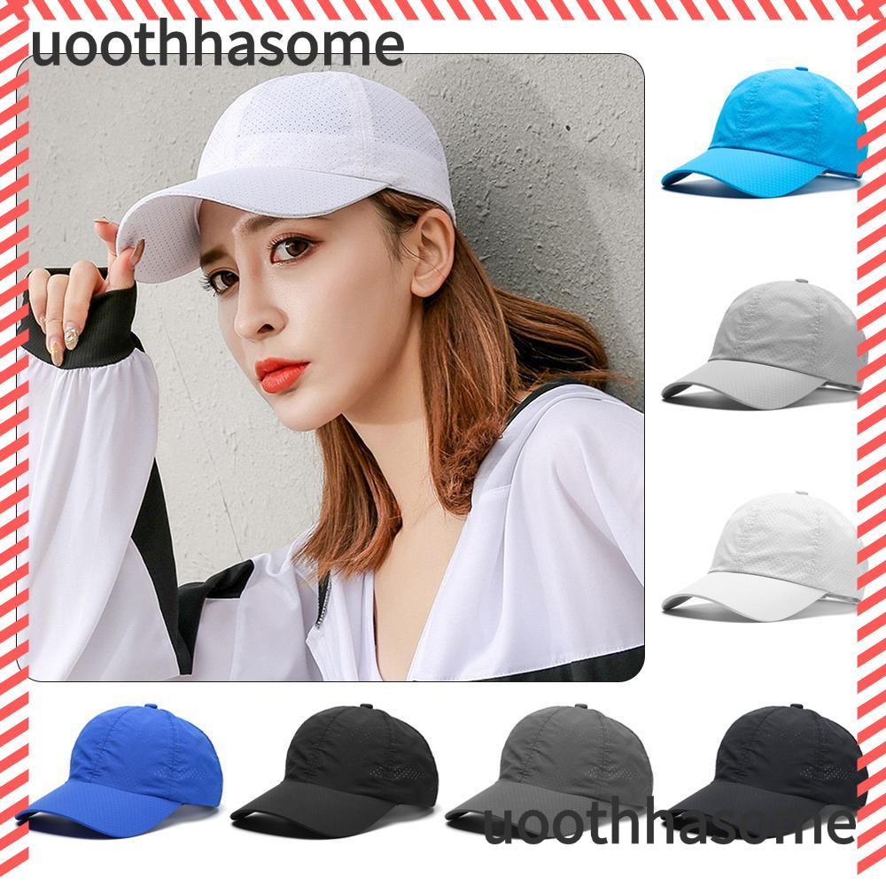 Uothhasome หมวกกันแดดผู้ชายผู้หญิงวิ่งเดินป่าตั้งแคมป์ระบายอากาศ