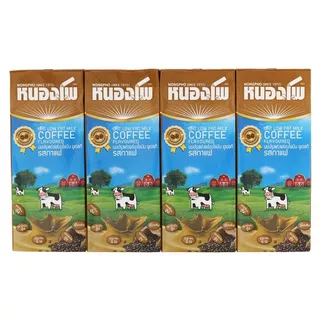 หนองโพนมพร่องมันเนยยูเอชทีรสกาแฟ 225มล แพค 4 Nongpho UHT Low Fat Milk Coffee 225ml Pack 4 [8858862801370 ]