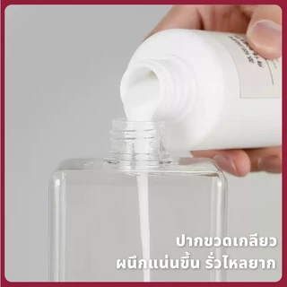 ขวดปั๊มพลาสติก ขวดปั๊มสบู่เหลว ขวดปั๊มแชมพู ทรงสี่เหลี่ยม เกรดคุณภาพดี มาพร้อมหัวกดใช้งาน