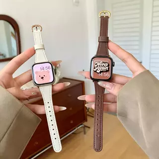 สายนาฬิกา สายหนังบางและเงา หัวมน สามารถใช้ได้กับ AppleWatch SmartWatch มีหลายสี/ขนาด สินค้าพร้อมส่งในไทย