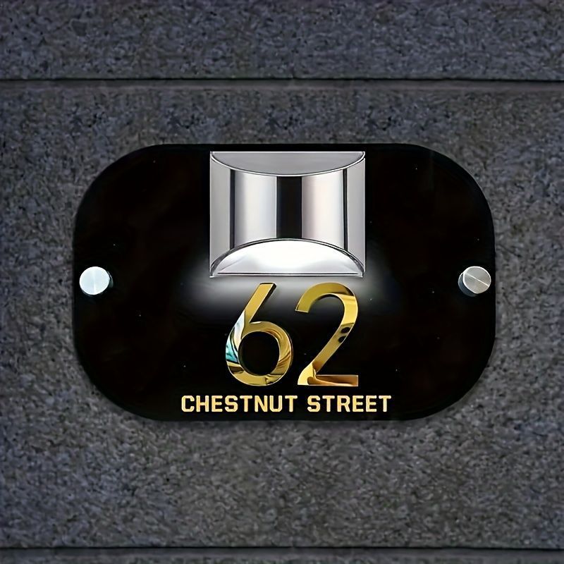 Solar House Number/แกะสลัก 3D Hollow Sign/กลางแจ้ง House Number/Solar Luminous Number/Light Luxury H