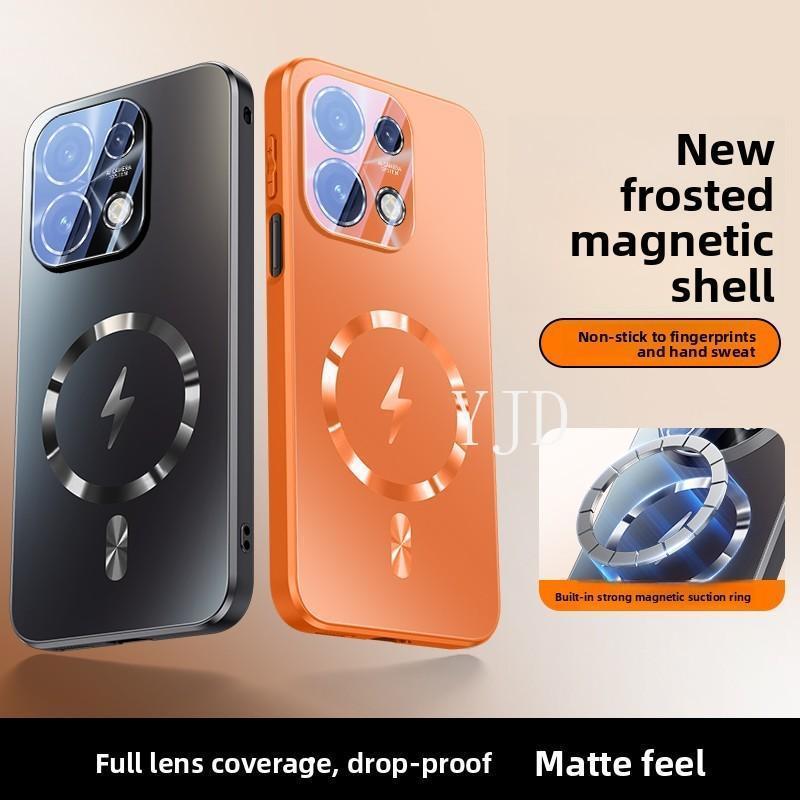 YJD สําหรับ OPPO Reno16F รุ่นใหม่ Matte ด้านหลังแผงเลนส์แม่เหล็กป้องกัน Attraction Anti-Drop เคสโทรศัพท์