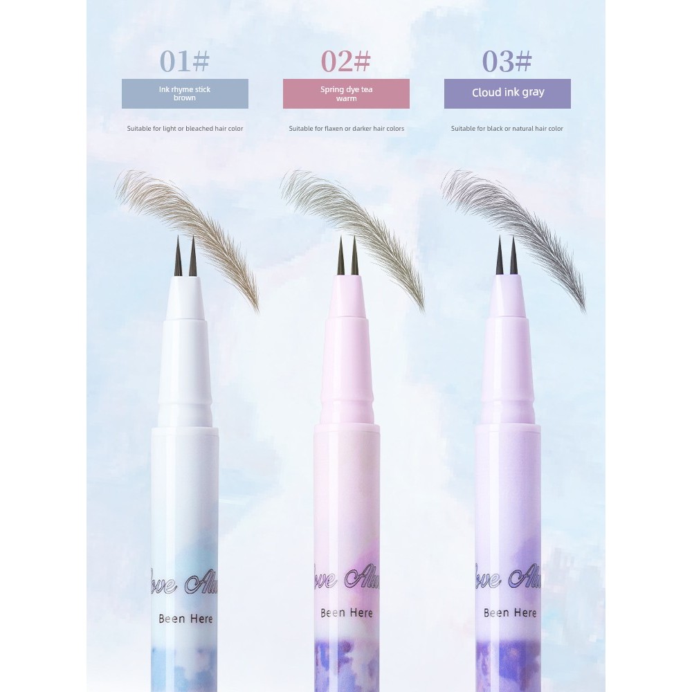 คิ้ว เขียนคิ้ว FLORTTE/FLORTTE FLORTTE Ink First Heart Liquid Two-Prong Water Eyebrow Pencil Waterpr