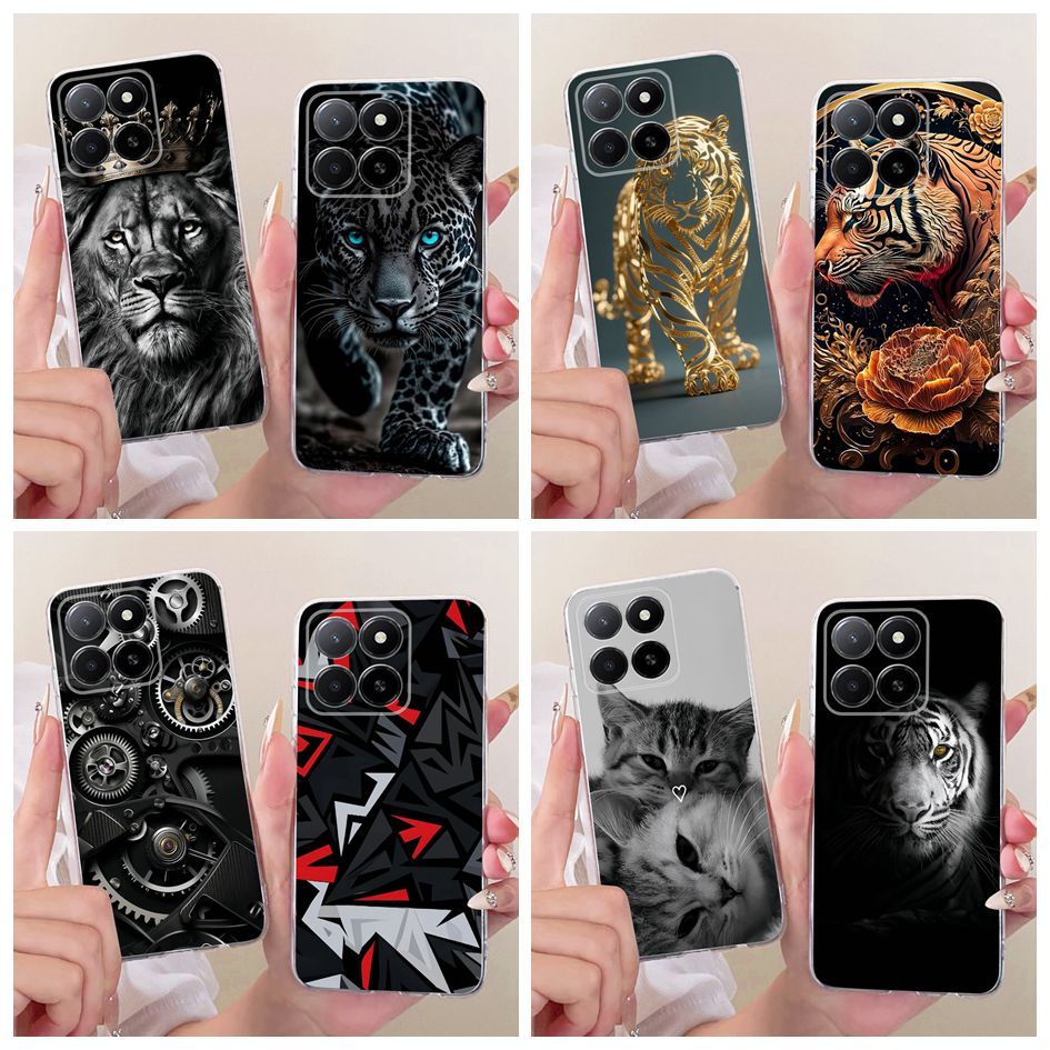 สําหรับ Honor X5b กรณี GFY-LX2 ฝาครอบ Cool Lion Tiger Dragon ซิลิโคนใส TPU เกราะป้องกันสําหรับ Honor