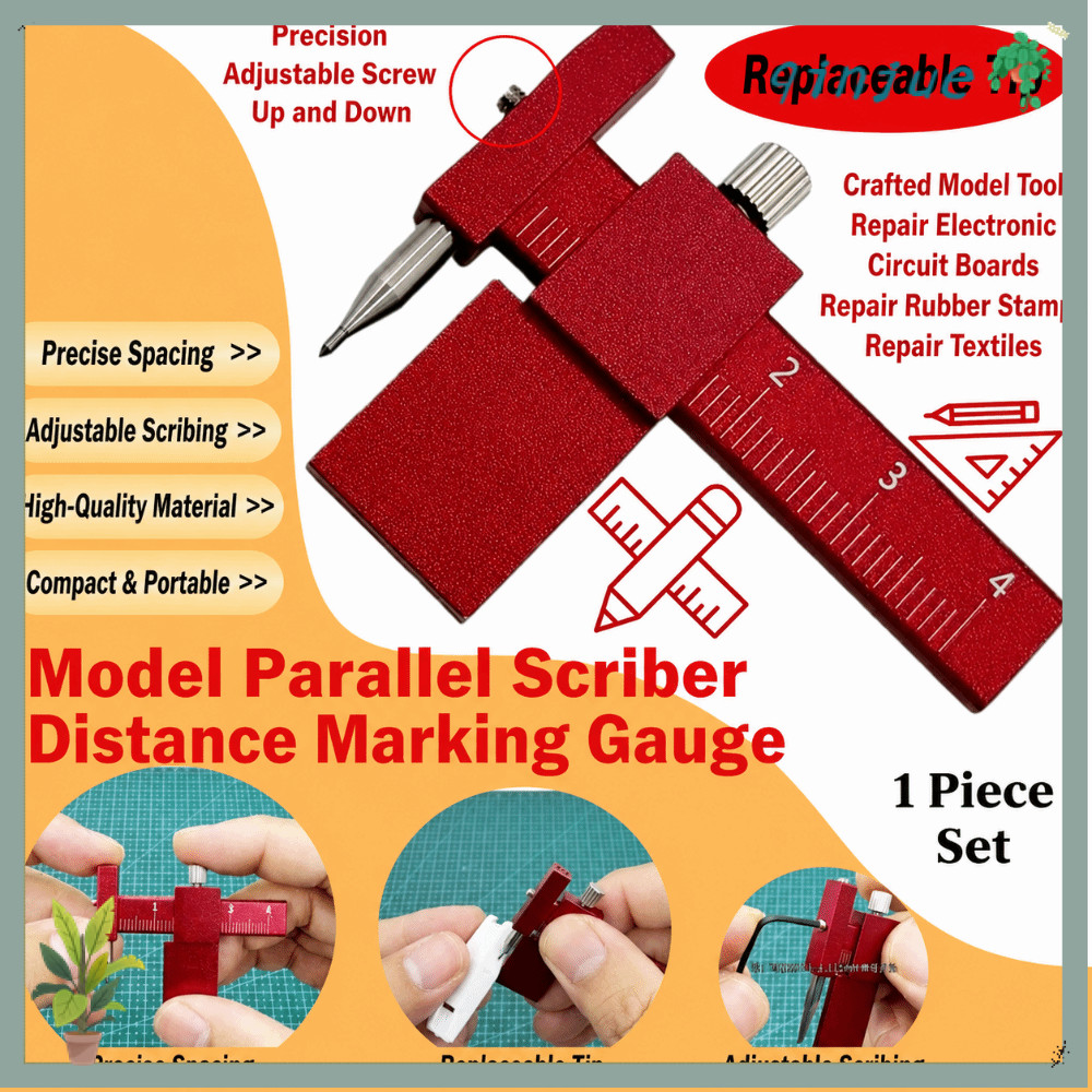 QINJUE รุ่น Marking ไม้บรรทัด, Parallel Pracistant Scribing เครื่องมือ, Scaling Equidistant ตําแหน่งเสริม Parallel Line Marker Line Scribing