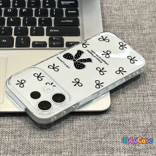 รองรับ OPPO A3x A58 A38 A17 A60 A16s A57 A15 A16K A74 A5i A53 Reno15 14F 15Fเคสโทรศัพท์ลายโบว์หวาน มีลายหัวใจข้างกันลื่น